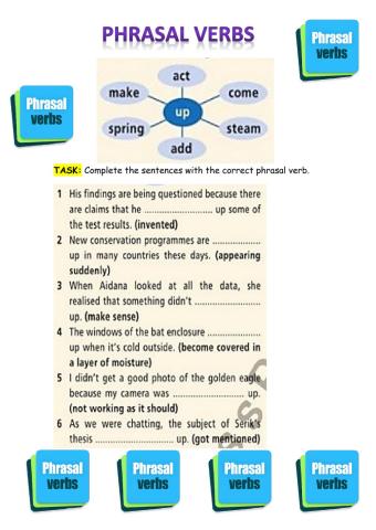 Phrasal verbs with -up-