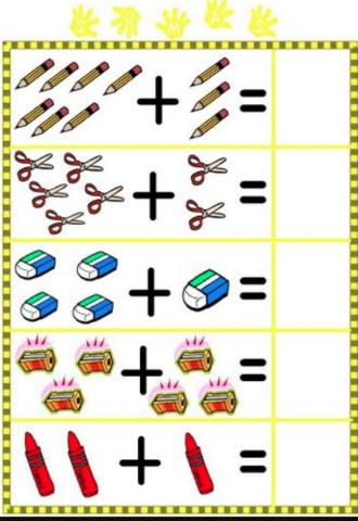 Sumas con imágenes hasta el 10.
