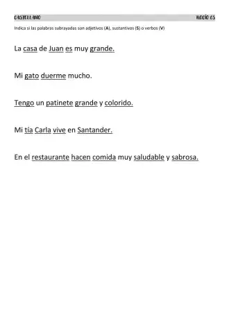 Adjetivo, sustantivo y verbo