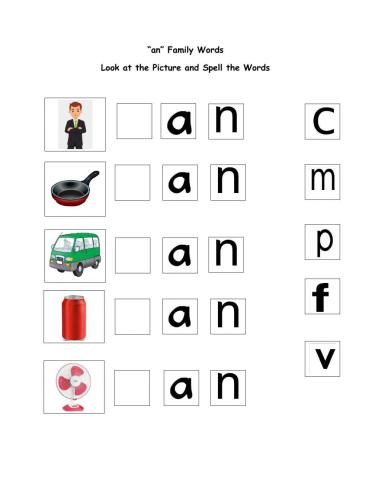 CVC Words - an Family