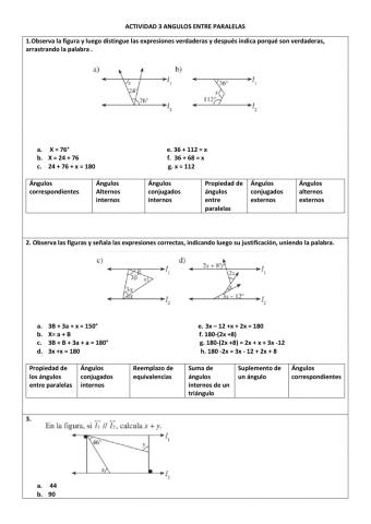 Ángulos entre paralelas