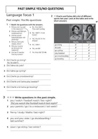 Past simple yes-no questions