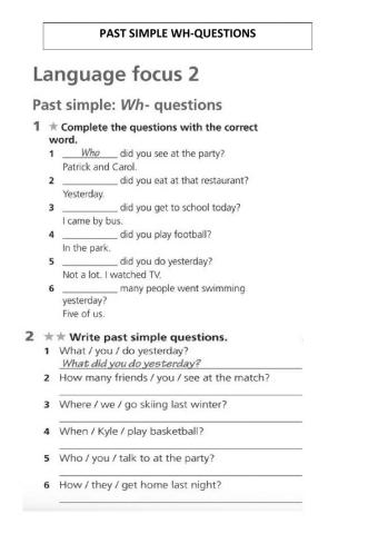 Past simple wh-questions