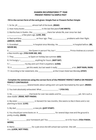 Present perfect-Simple Past