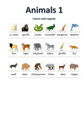 Animals - listen and repeat