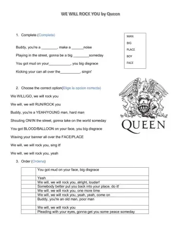 Song- we will rock you