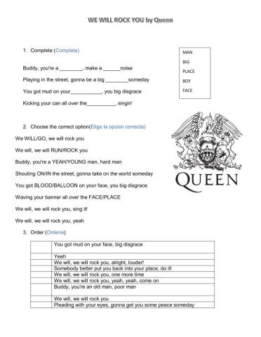 Song- we will rock you