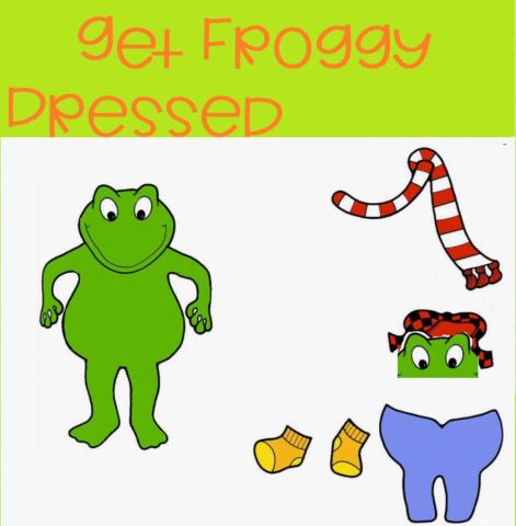 Froggy gets dressed