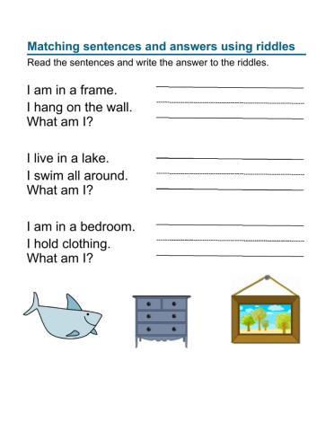 Reading Comprehension - Answer the Riddles 3 - KG-Grade1