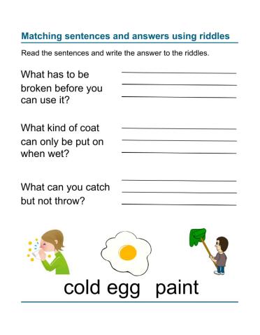 Reading Comprehension - Answer the Riddles 6 - KG-Grade1