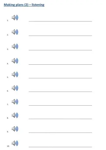 Making plans - no (listening)