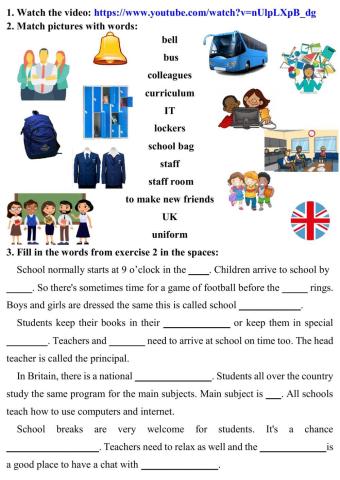 Schools in the UK. Listening