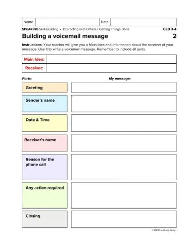 SB-Building a voicemail message 2  (CLB 3-4)