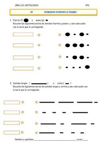 Cualidades del sonido f, p, largo, corto