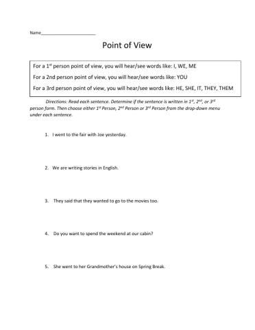 Point of View Sentences