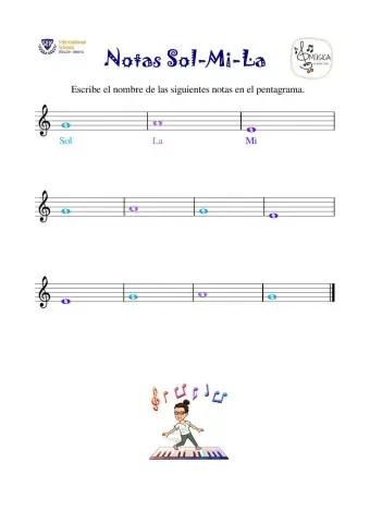 Notas Sol, La, Mi