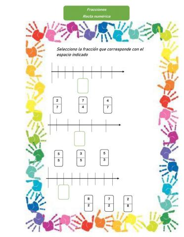 Fracciones en Recta numérica