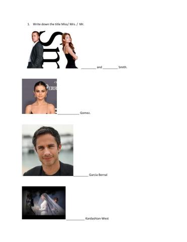 Practice titles in english