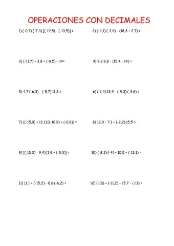 Operaciones combinadas con decimales