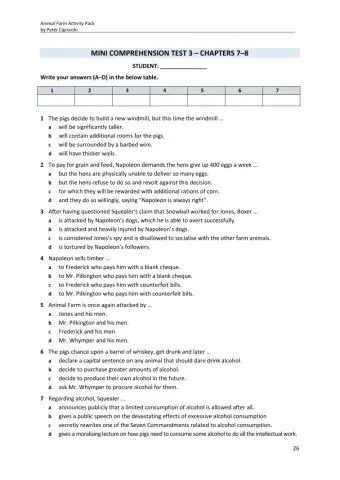 Animal farm chapter 7-8