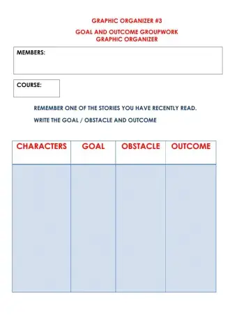 Goal and Outcome Graphic Organizer