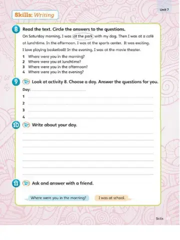 Writing of places+verb to be in the past