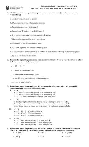 Proposiciones  lógicas