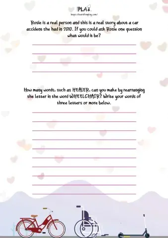 Rosie's Wheels - Activity