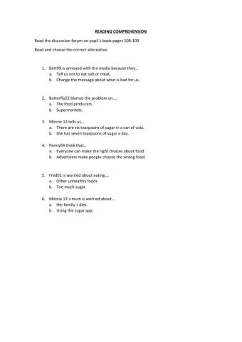 Reading comprehension