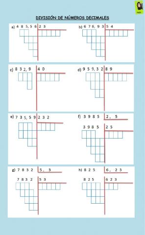 División de números decimales
