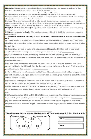 Identifying word problem related to hcf & lcm