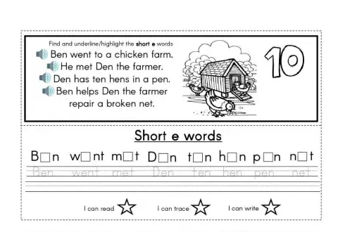 ENGLISH: Short Vowel