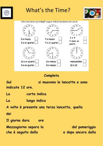 Uso dell'orologio parti del giorno