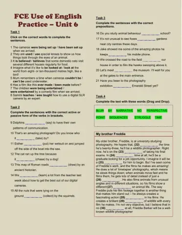 FCE Use of English Practice-Unit 6