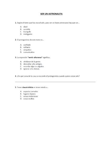Ser un astronauta