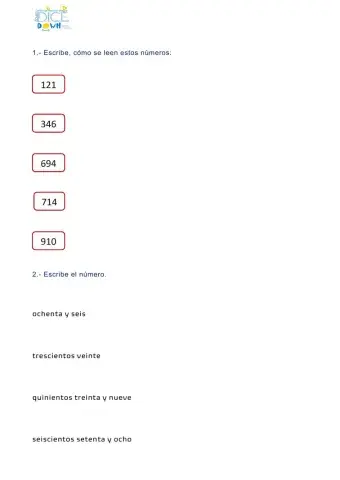 Lectura y escritura de números hasta 999