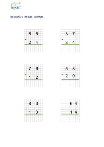 Restas sin llavadas-decenas