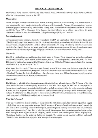 Music Culture in the UK