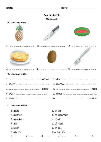 Welcome 2 Unit 5 Test
