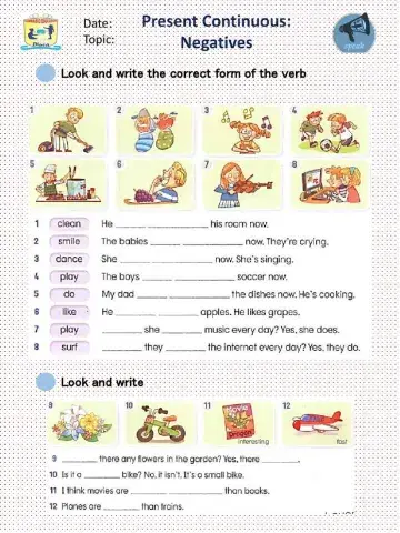 Present Continous Negatives