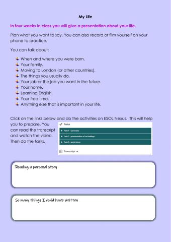 My Life Presentation