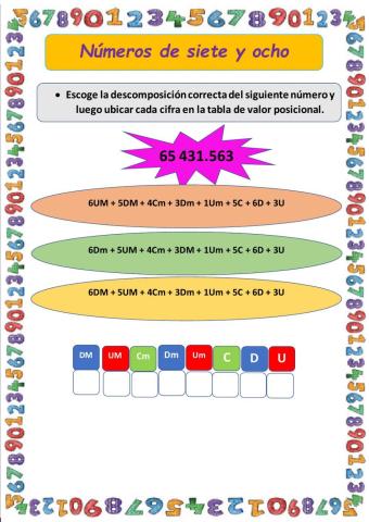 Números de 7 y 8 cifras
