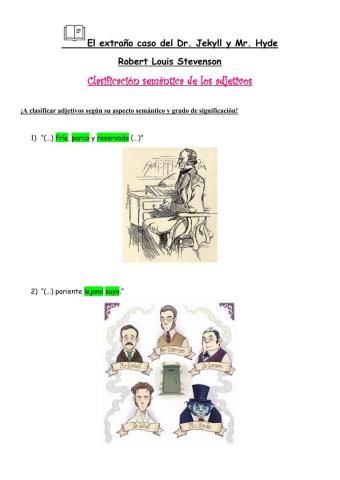 -El extraño caso del Dr. Jekyll y el Mr. Hyde-. El adjetivo.