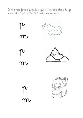 Conciencia fonológica de m y  p