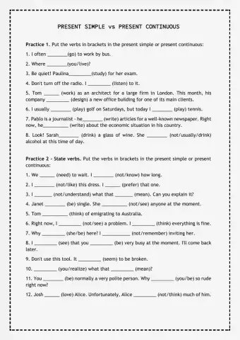 Present simple vs Present continuous