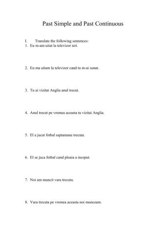 Past Simple and Past Continuous