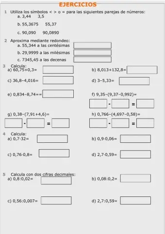 Operaciones con números decimales1