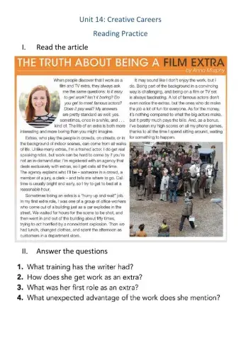 Unit 14 Reading Practice