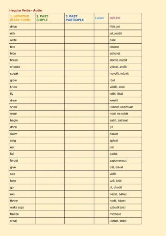 Irregular Verbs