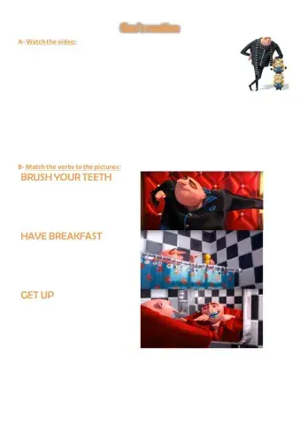 Gru's routine - Present simple